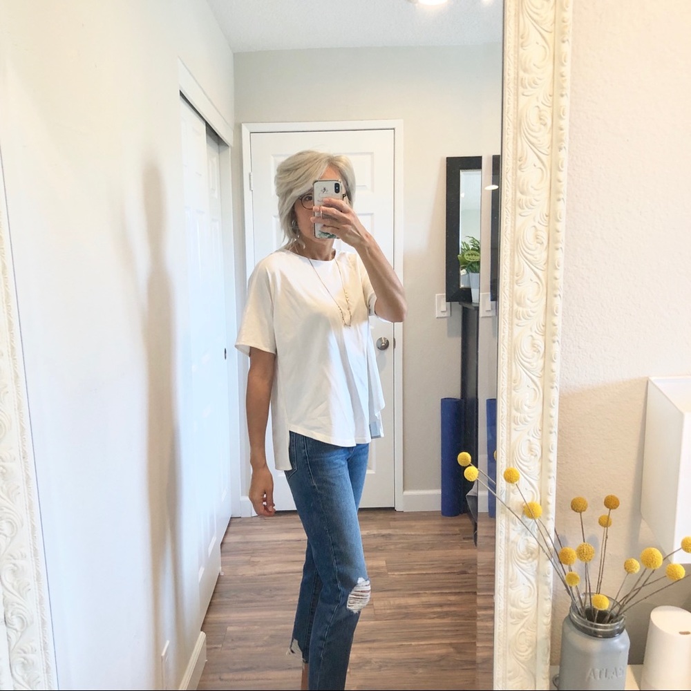 Madewell Oxford Panel Split Back Top